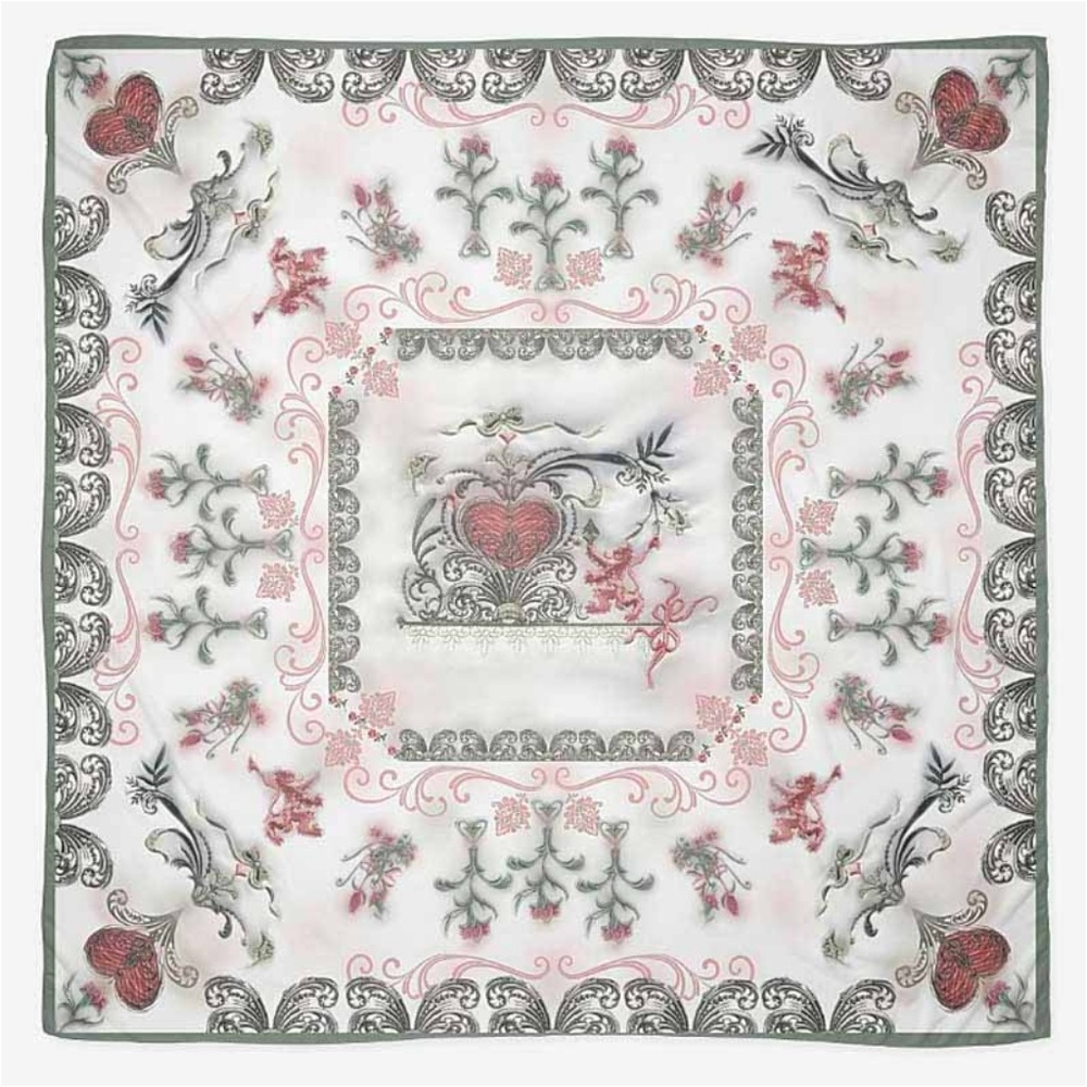 English Garden Sheer Chiffon Oversize Square Fairytale Scarf - Picture 3 of 12